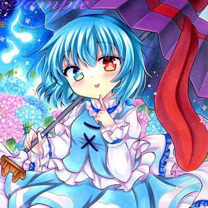 Fan-made hand-drawn illustration Touhou/Tatara KogasaLarge Shikishi