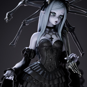 【 Goth Girl 】stl file & ctp file for 3D printing