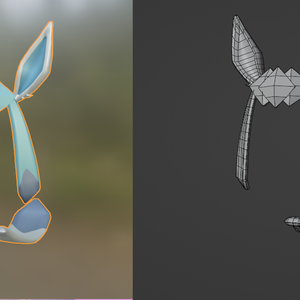 Glaceon ears and tail (licence commercial)