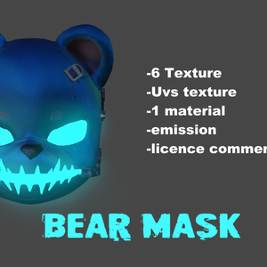 mask bear cyberpunk (Halloween) (licence commercial)