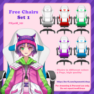 🎨 チェアセット 1：無料VTuber配信素材 🎨
