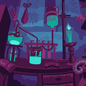 【フリー配布】魔女の部屋風の背景素材