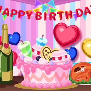 【フリー配布】誕生日or記念日配信用背景素材