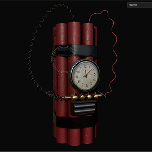 3D Time Bomb with Dynamite Model