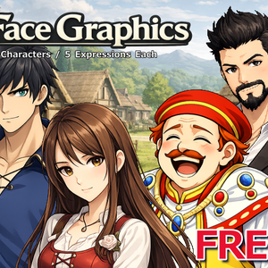 FR-14｜無料お試し FR-14｜顔グラフィック  50点（透過PNG）　FR-14 | Free Sample