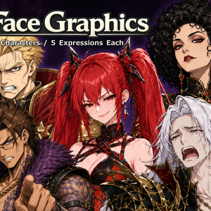 FG07｜ヴィラン顔グラ50点｜敵幹部・暗殺者・魔術師など10人×5表情