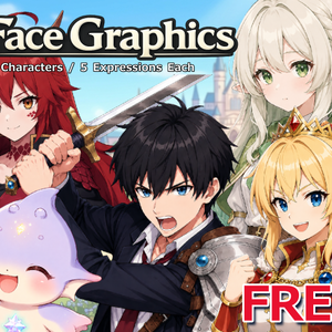 FR-16｜無料お試し FR-16｜顔グラフィック  50点（透過PNG）　FR-16 | Free Sample