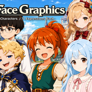 FG09｜Face Graphics 50点（透過PNG／商用OK） / Face Graphics x50 (PNG)