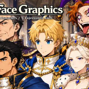 FG10｜Face Graphics 50点（透過PNG／商用OK） / Face Graphics x50 (PNG)