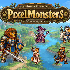 CP46-B151｜動物：ペット＆野生30体（透過PNG／商用OK） / Animals Pack x30 (PNG)