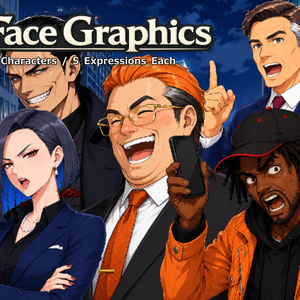 FGEX04｜Face Graphics EX 50点（透過PNG／商用OK） / Face Graphics EX x50 (PNG)