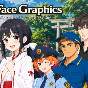 FG14｜現代職業顔グラ50点｜医師・教師・警察官・巫女など10人×5表情