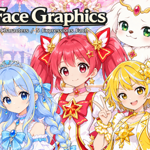 FG17｜Face Graphics 50点（透過PNG／商用OK） / Face Graphics x50 (PNG)