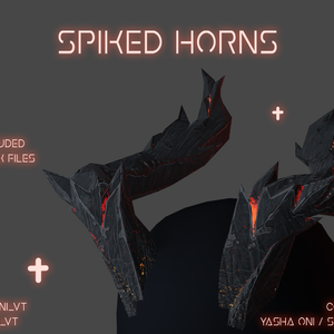 Spiked cinder horns - .FBX, .BLEND, UNITYPACKAGE