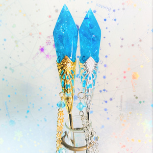 再再再販 FF14 月 レアチェコガラス メネフィナ ピアス イヤリング - 2