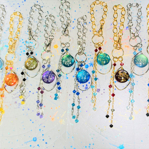 再再再販 FF14 月 レアチェコガラス メネフィナ ピアス イヤリング - 2