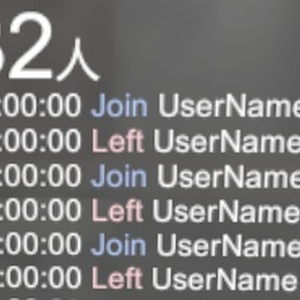 VRC入退室記録 ( User Access Log )