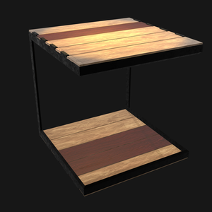 Industrial Wood Shelf(GLTF) for your metaverse contents