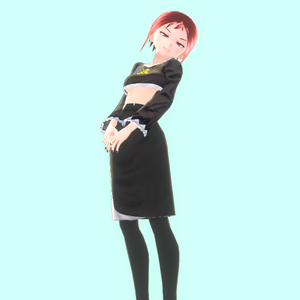 cutoff top and skirt