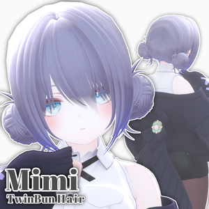 【12 avatars】Mimi TwinBun Hair【VRC Hair】