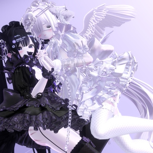 ꒰ঌ天使ポーズ໒꒱_Couple pose_03_VRChat 3Dアニメーション