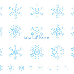 雪の結晶のイラストセット2【PNG素材】