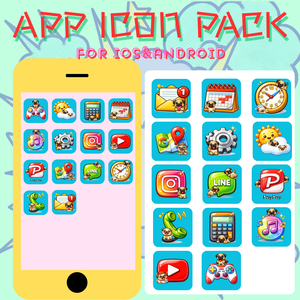 iPhone　ICON PACK (カトゥーンアニメ風＆パグ犬)