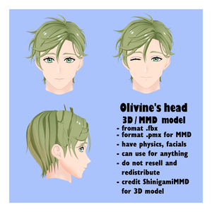 3D/MMD Olivine's head