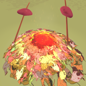 3Dモデル 焚き火で焼き芋セット
