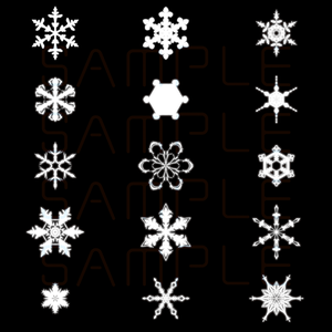 【ズボラ向け】雪の結晶エフェクトテクスチャ - Snowflake Effect Textures set【15枚入り】