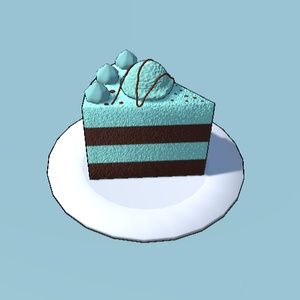 【無料】チョコミントケーキ(VRChat用3Dモデル)