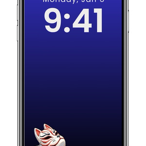 縦長スマホ用壁紙ー狐の面ー