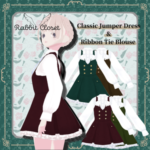 【VRoid】Classic Jumper Dress & Ribbon Tie Blouse