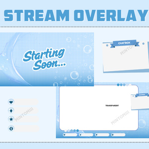 Static Free Bubble Stream Overlay ┃Streamelements, OBS, Twitch, YouTube, Facebook