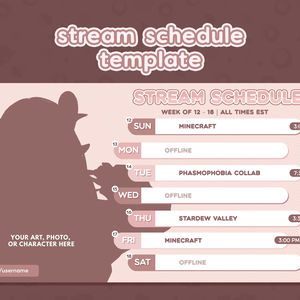 Neapolitan Twitch Schedule | Streamer Assets | VTuber Graphics