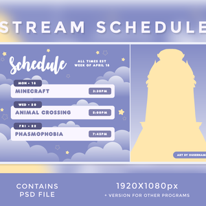 DREAM | Twitch Schedule Template | VTuber Graphics | Streamer Graphics | 3 - DAY