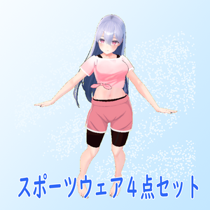 スポーツウェア４点セット　シャツ+スポーツブラ、ボトムス、スパッツのセット