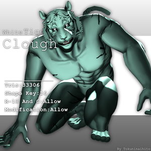 VRChat向け男性アバター 「White Tiger  Clough(クロフ)」