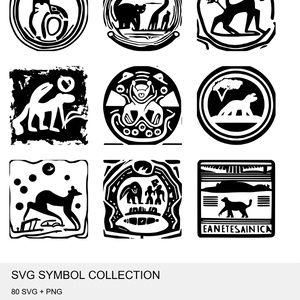 「商用利用可・高品質SVG｜インカ風・幾何学動物素材集」