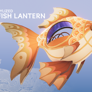 Chinese Stylized Goldfish Festival Lantern with Animation 中国風のアニメーション付き金魚節提灯