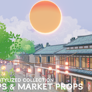 中国風の小売店と市場の小道具コレクション Chinese Stylized Shops and Market Props Collection