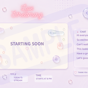 Soft Glassmorphism Stream Overlay Pack | 配信背景＋コメント欄セット｜全７種