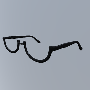  セミリムレス 「semi rimless glasses」　VRchat想定
