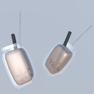 タピオカティーイヤリング　「Bubble Tea Earrings」　VRchat想定