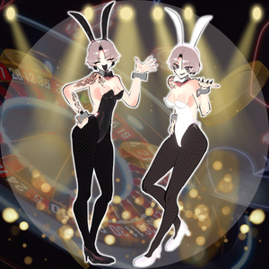【SIUSIU専用】モノトゥーンバニー【VRChat 向け】 缩略图 2