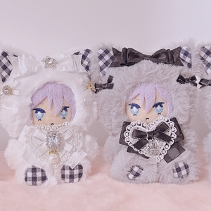 水色チュール］にじぱぺっと ぬい服 ぬい帽子 ヘッドドレス 10cm