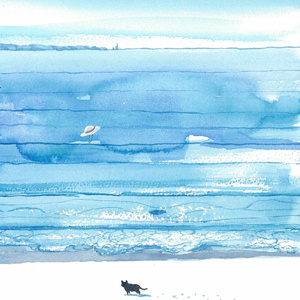 水彩画（原画）「青空」 - gomaramen888 - BOOTH