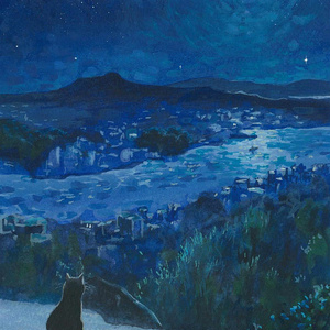 水彩画（原画）（額装済み）「水平線」 - gomaramen888 - BOOTH