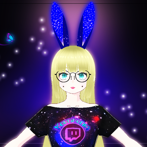 Royal blue shiny bunny ears