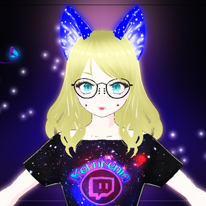 Royal blue glittering cat ears